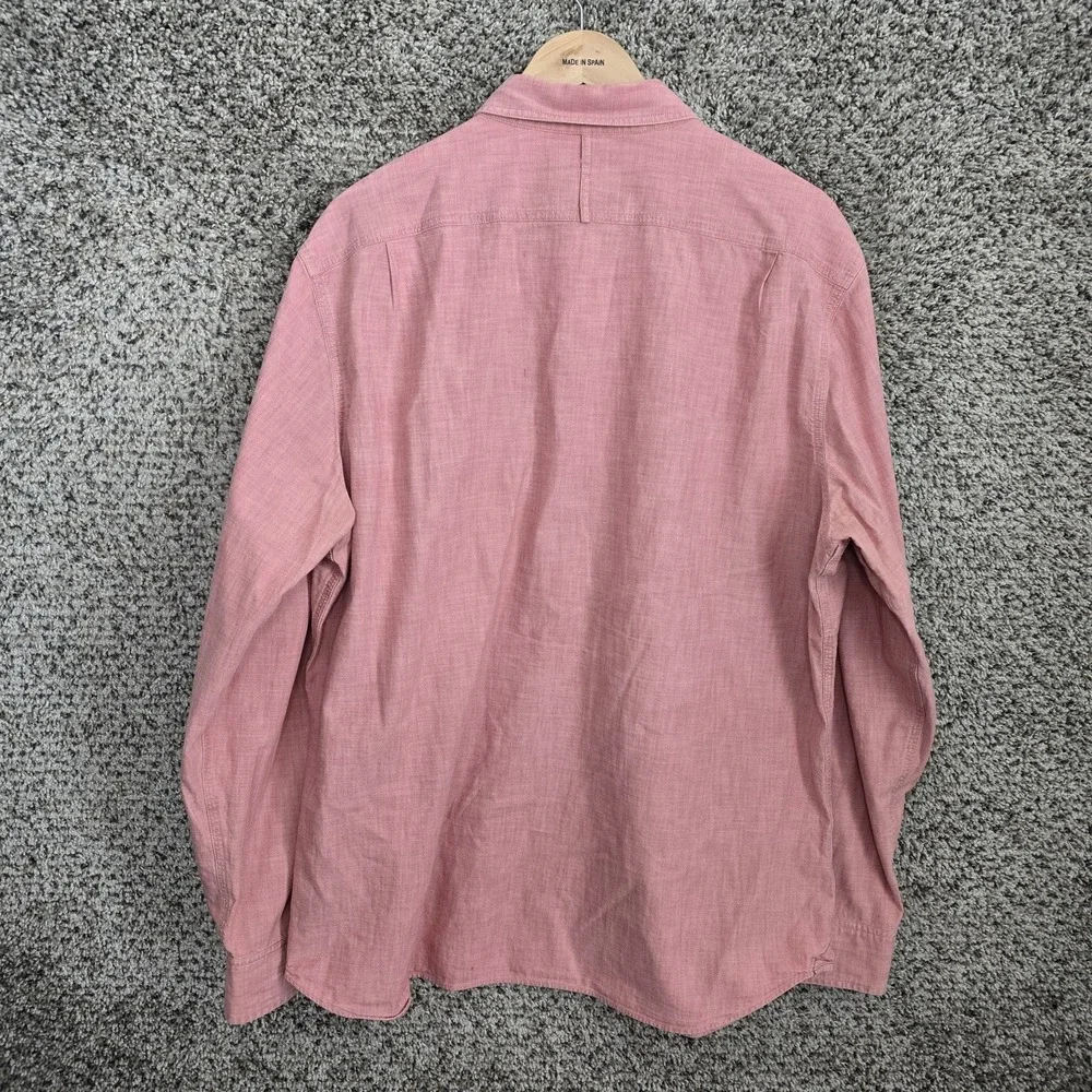 Banana Republic Shirt Mens XL‎ 17-17.5 Pink Button Up Pocket Long Sleeve Casual